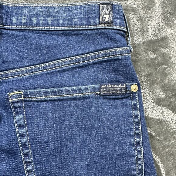 7 For All Mankind Jeans Womens 28 High Waist Cropped Straight Destroyed Hem - Picture 8 of 14